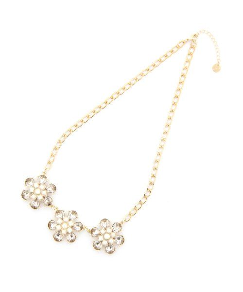 フラワーコンビストーンネックレス/mikoa