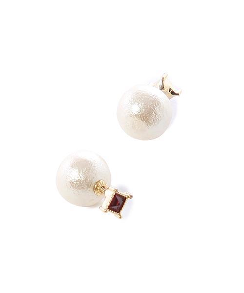 コットンパール＋ビジューピアス