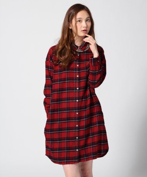 ネルチェックシャツワンピース１４ＦＷ