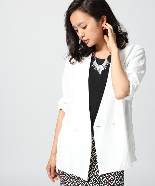 <<WEB限定販売>>ノーカラージャケット(turno jeana)