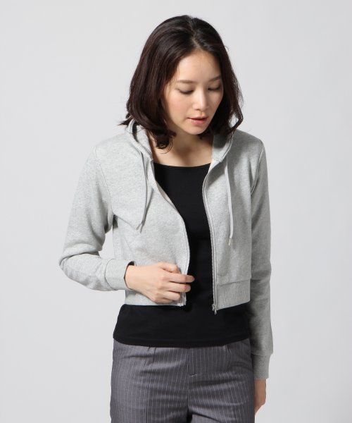 ラメウラケショートジップパーカー