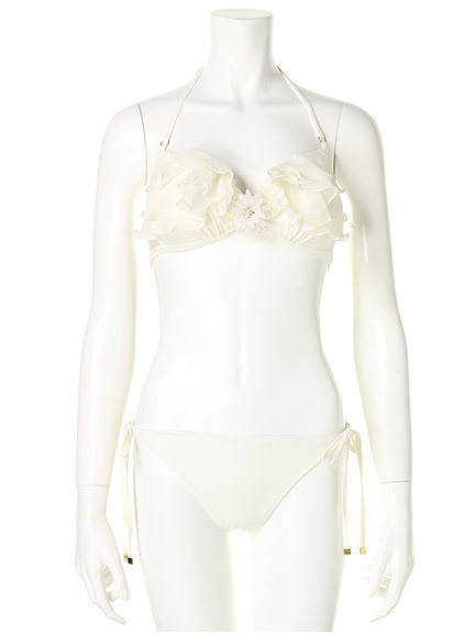 アクセ付ティアードシフォンフリル水着