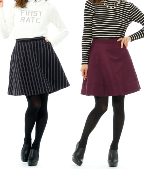 リバーシブルレジメンタルスカート