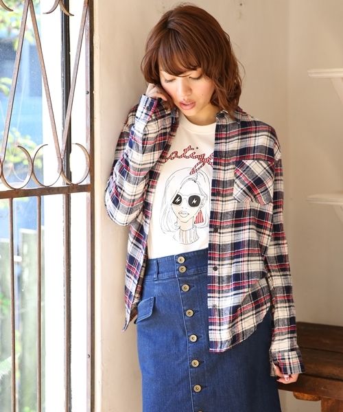 Ｒキモウチェックシャツ長袖