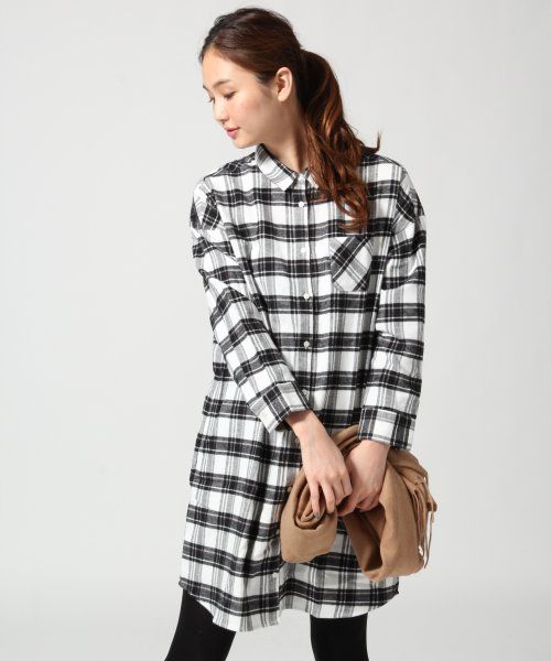 ネルチェックシャツワンピース14FW