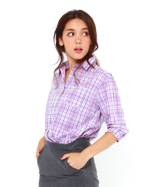 加工チェックシャツ