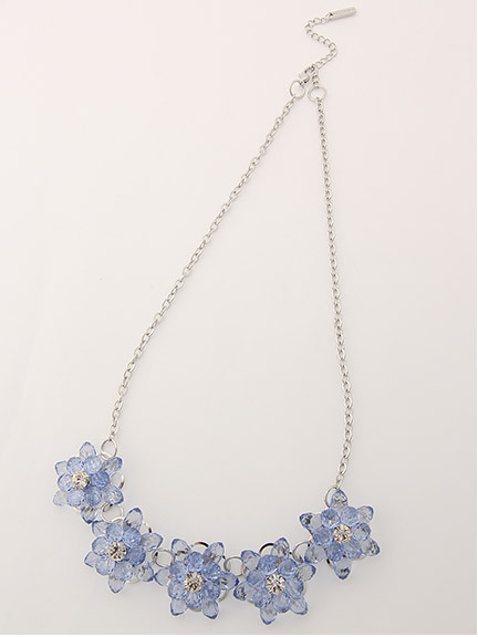 クリアフラワーネックレス