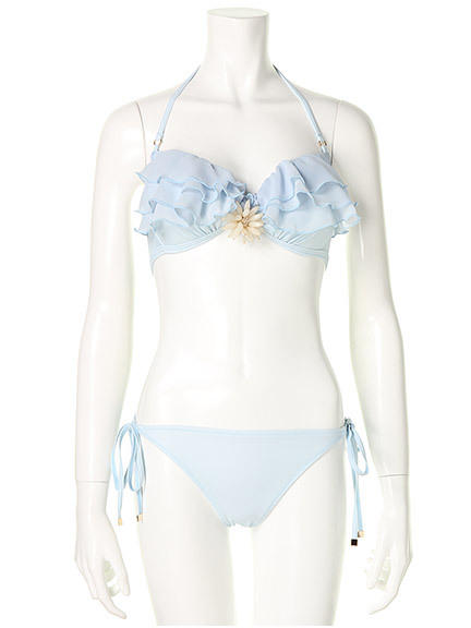 アクセ付ティアードシフォンフリル水着