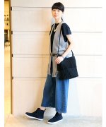 デニムガウチョパンツを大人シンプルに着こなしたい！