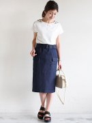 デニムタイトスカートのおフェロな着こなしで一歩先行く大人女子へ♡