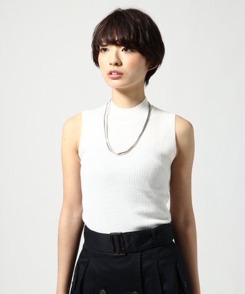 14Gハイネックリブニットノースリーブ