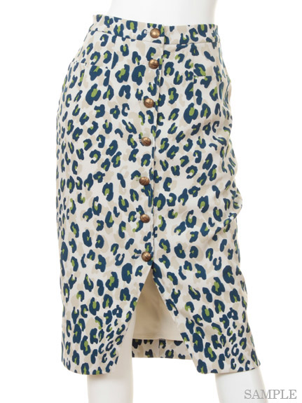 レオパードミッドカーフスカート
