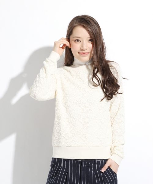 スウェット*レースプルオーバーロングスリーブ