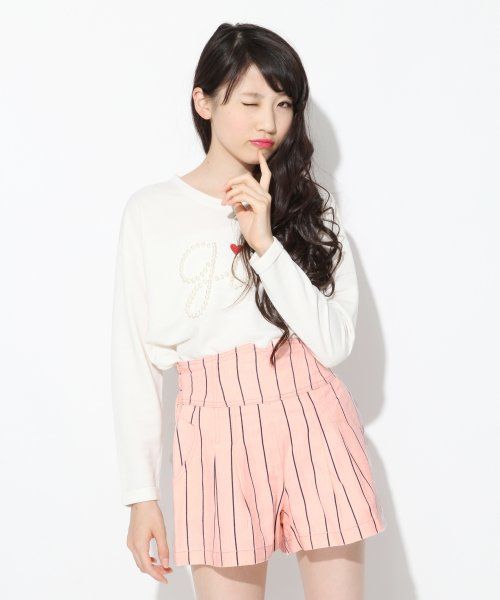 ストライププリーツキュロット