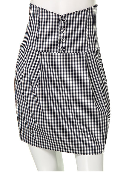 ギンガムチェックHW切替タックスカート