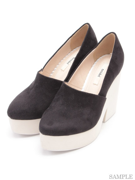 バイカラーソールパンプス