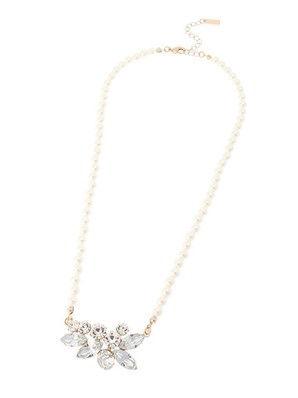 パールチェーンビジューネックレス