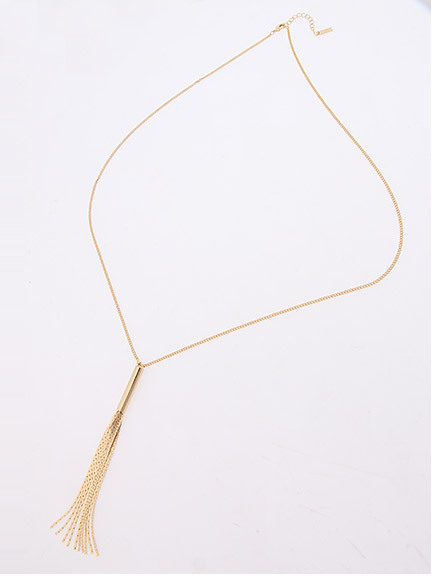 メタルタッセルロングネックレス