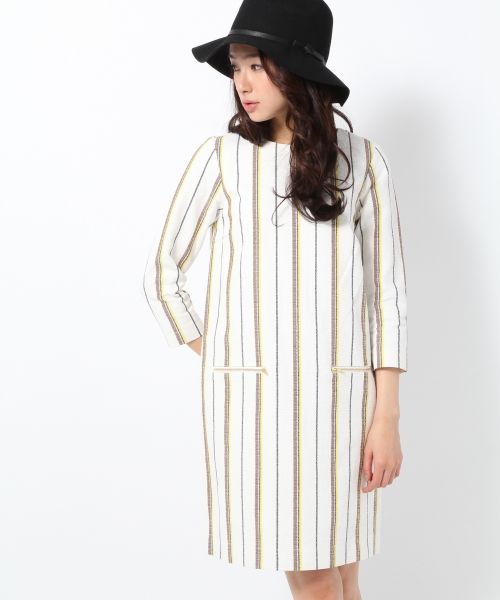 マルチストライプサックワンピース