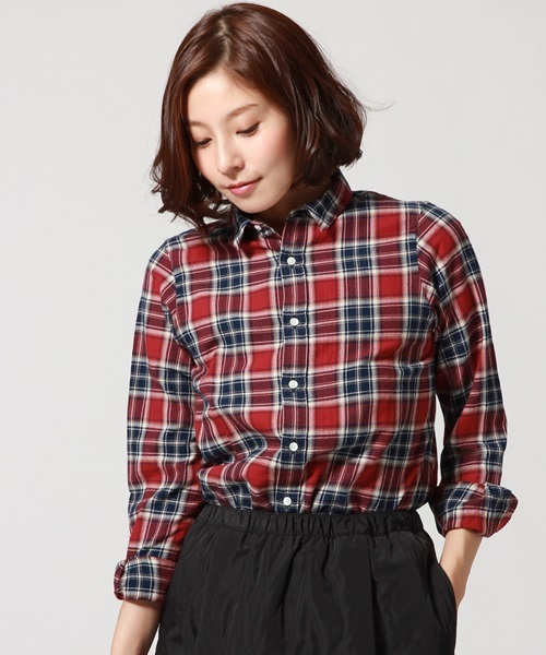 ヘリンボンチェックシャツ