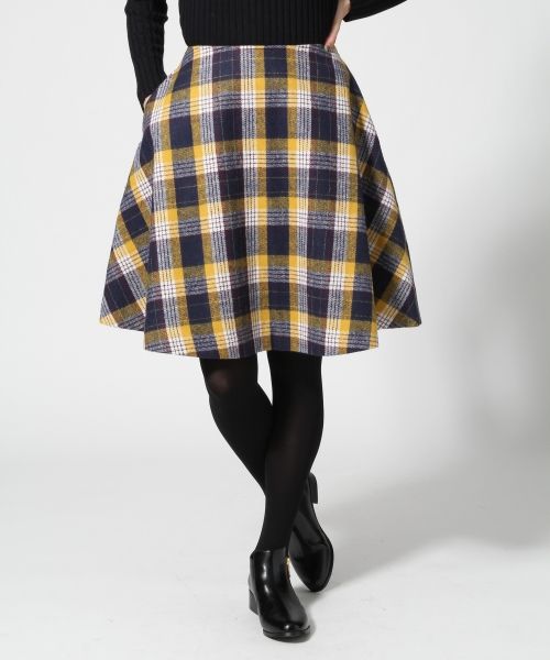 チェックフレアスカート