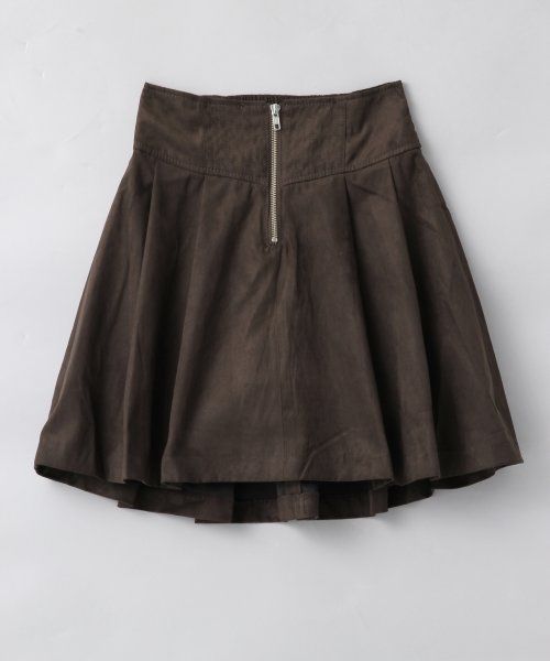 フロントZIPフレアミニスカート