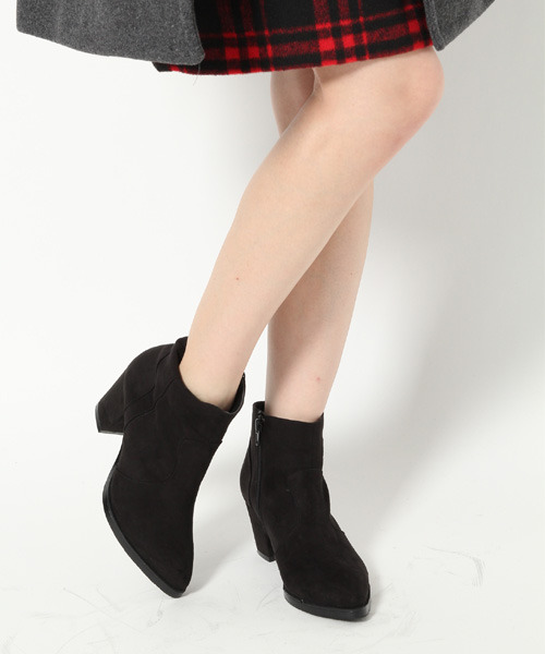 フェイクスエードポインテッドショートブーツ/mikoa