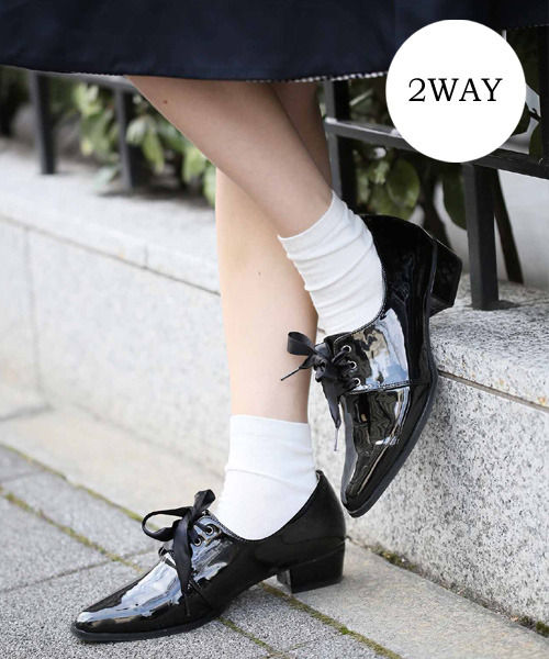 エナメルレースアップシューズ/mikoa