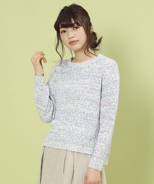 カラーミックススラブニットプルオーバー