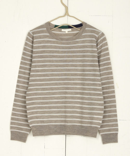 メリノウールハイゲージニットクルーネックプルオーバー