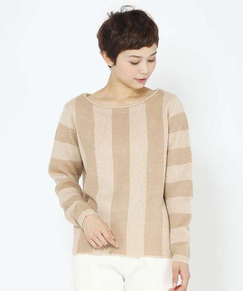 【3,000円(税込3,240円)】ニットストライププルオーバー