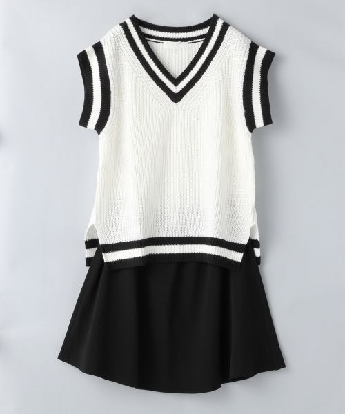 チルデンニットコンビワンピース