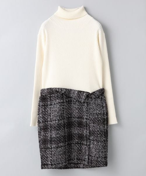 ツィードタートルコンビワンピース