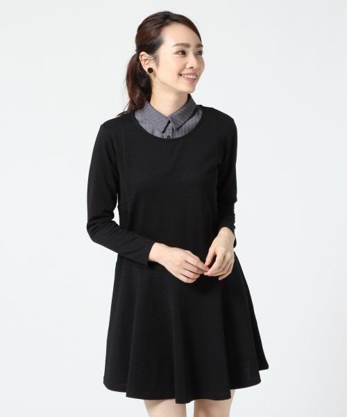 TRポンチフレアロングスリーブワンピース