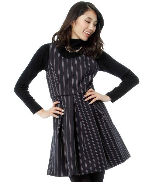 レジメンタルノースリーブワンピース