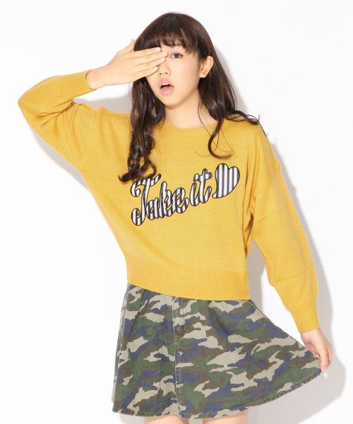 ストライプロゴ*ニット