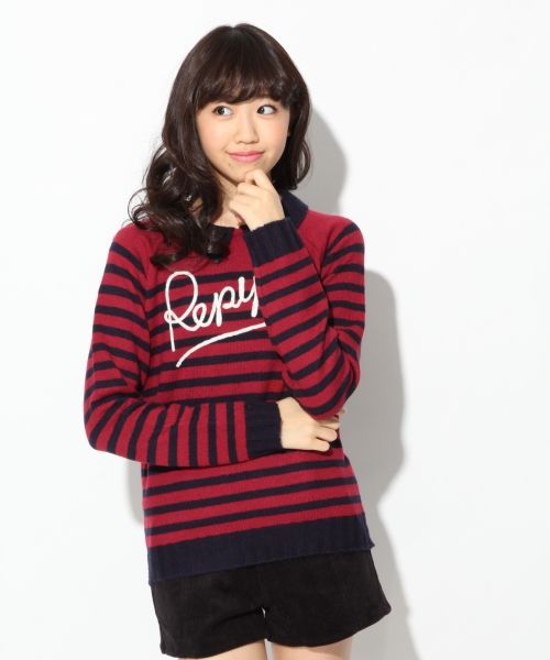 エリツキ*パネルボーダーニット