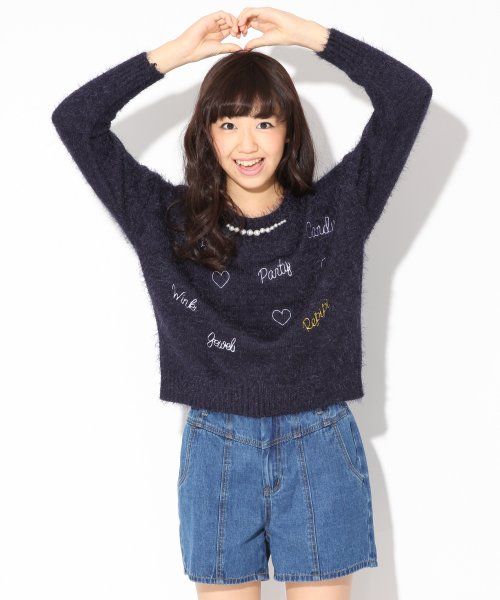 【再値下げ】フェザーロゴ*パールニット