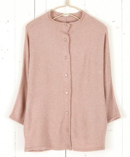 ストレッチムース変形クルーカーディガン