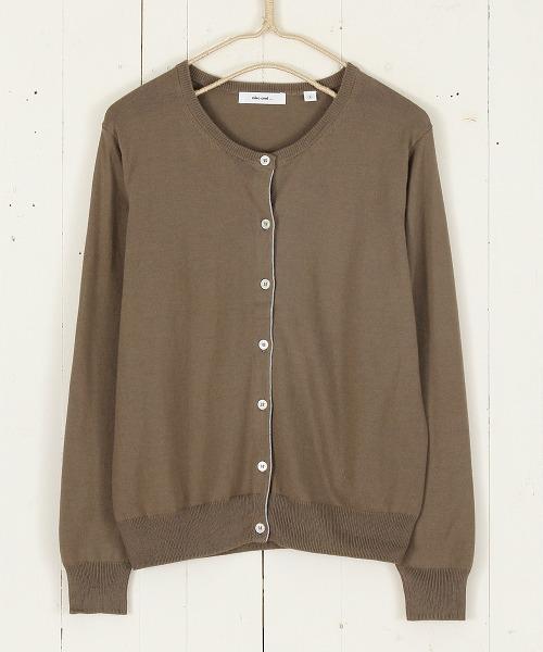 ４０ミコ／コットンクルーカーディガン