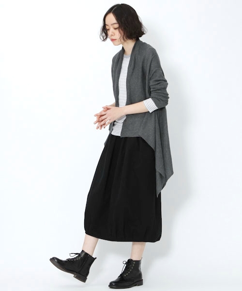 綿ビスシルク ドレープカーディガン