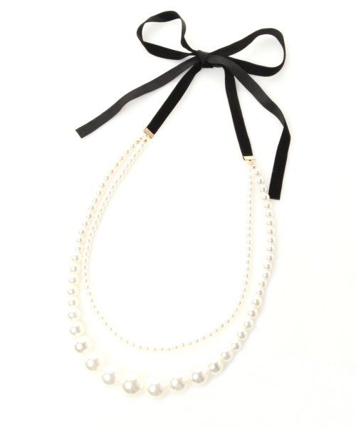 ベロアリボンパールネックレス/mikoa