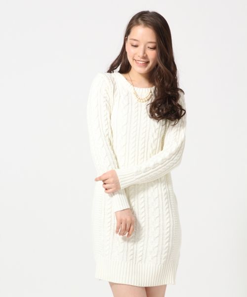 ５ゲージケーブルワンピースロングスリーブ