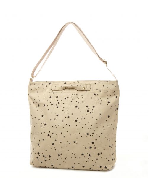 リボンキャンバスプリントショルダー/mikoa