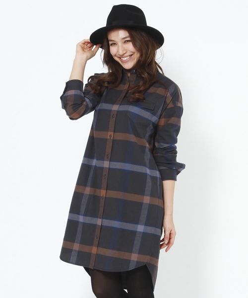 ビックチェックシャツワンピース