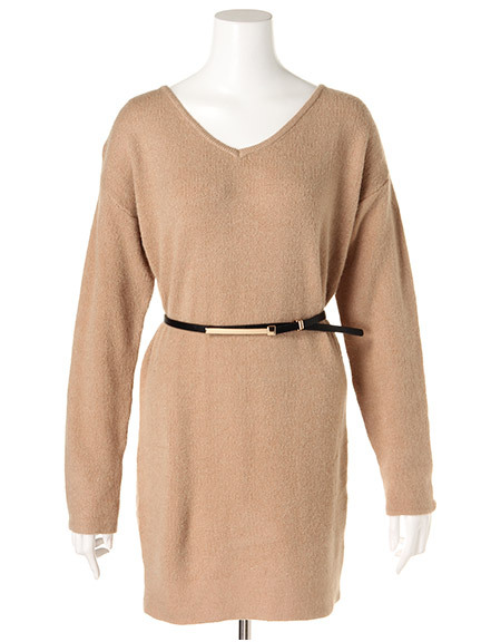 ベルトSETドルマンニットワンピース