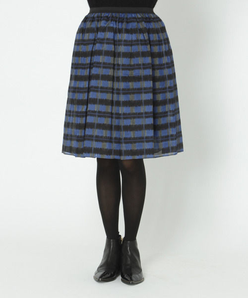 オーガンジーチャックギャザースカート