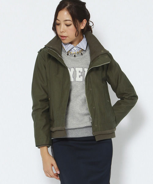 コットンサテンリブブルゾン