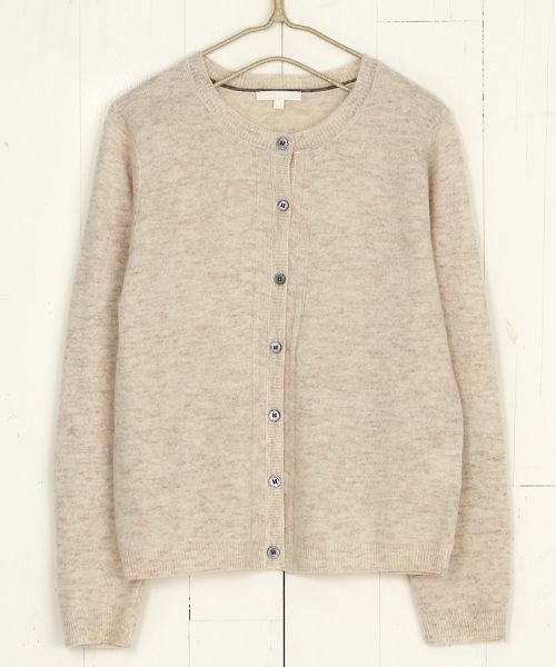 【3,000円(税込3,240円)】ラムナイロンクルーネックラインカーディガン