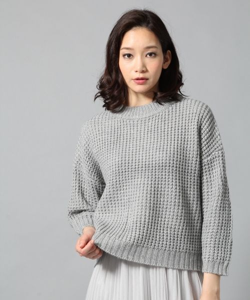 3ゲージタックアミハイネックプルオーバー